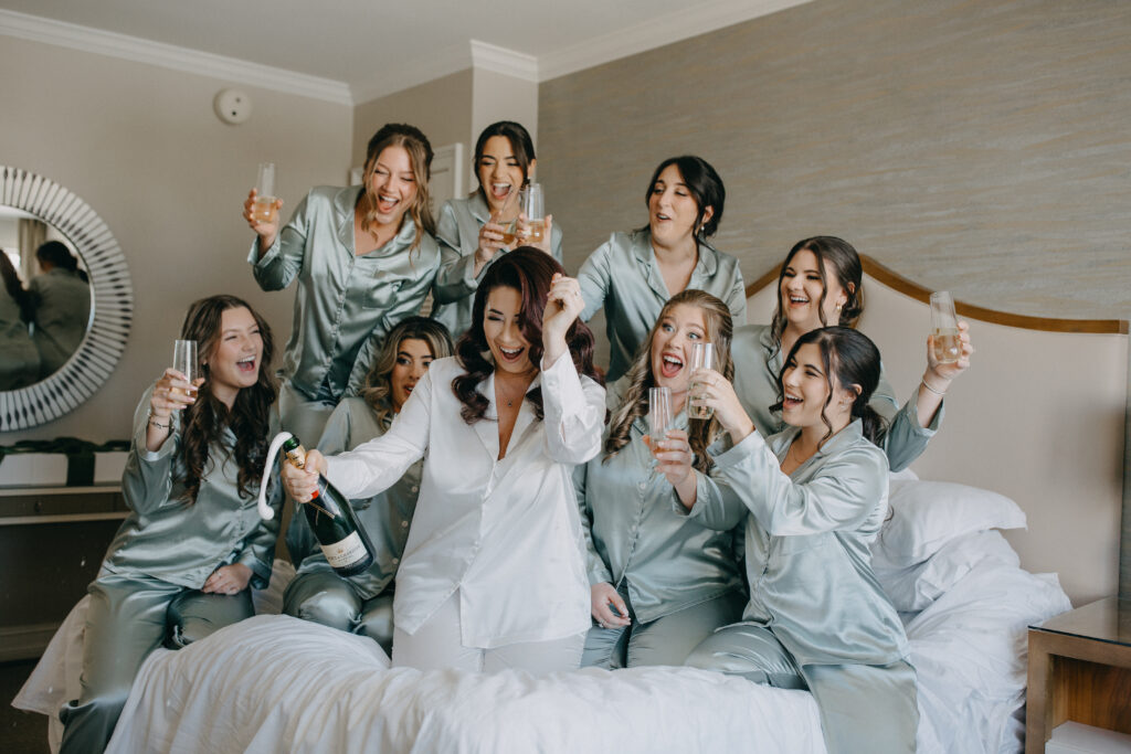 the ritz carlton sarasota wedding
bridesmaids champagne toast