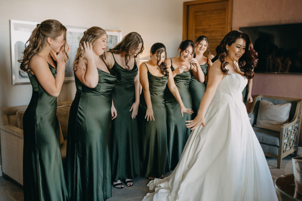 the ritz carlton sarasota wedding
first look with bridesmaids