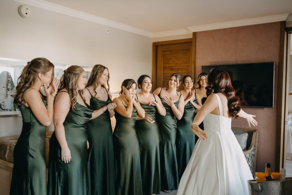 the ritz carlton sarasota wedding
first look with bridesmaids